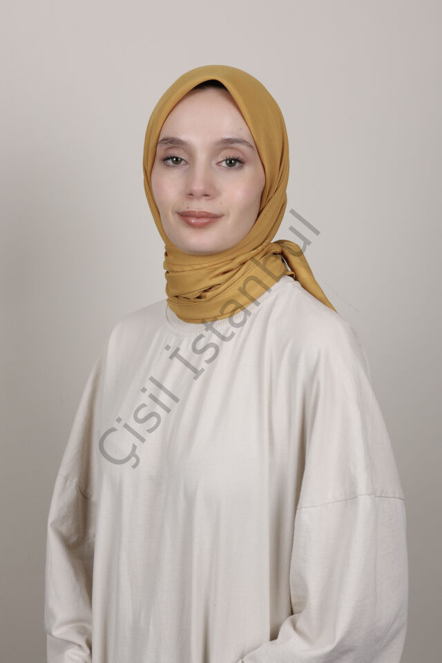Bordürlü Şifon Eşarp G-49.1 Bal Köpüğü