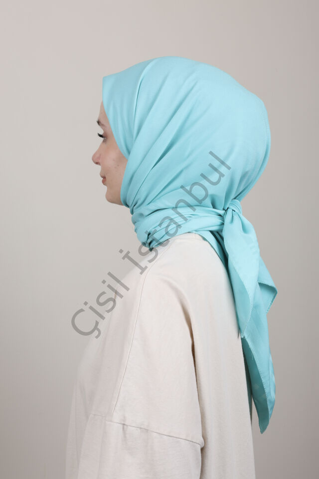 Bordürlü Şifon Eşarp G-49.1 Bebe Mavisi