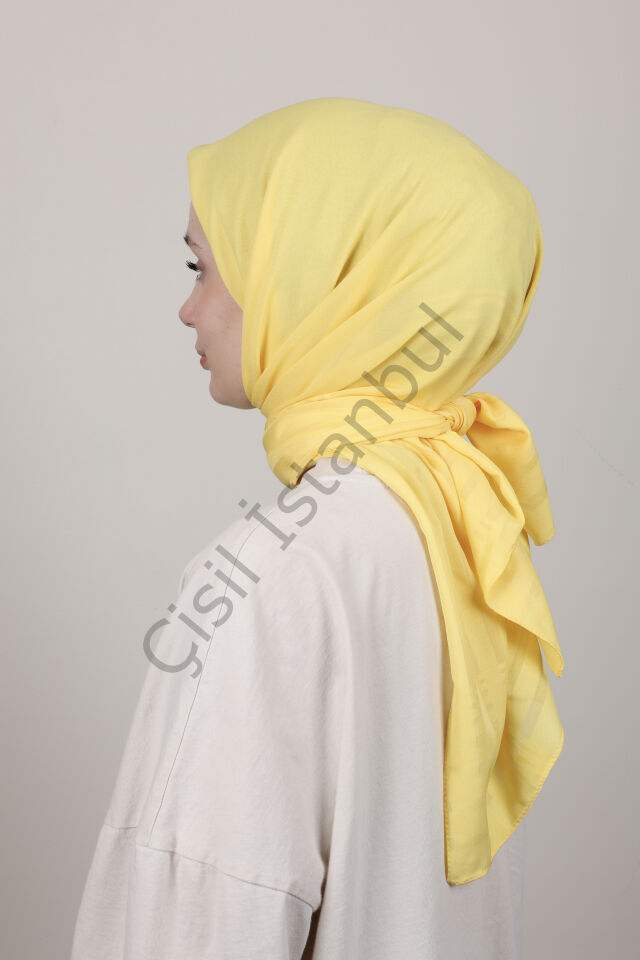 Bordürlü Şifon Eşarp G-49.1 Sarı