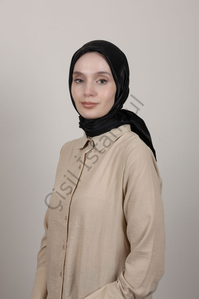 Desenli Jakarlı Eşarp G-73.1 Siyah