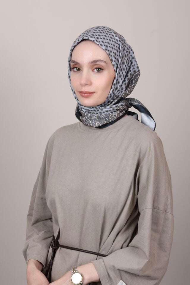 Desenli Kaşmir Eşarp G-80 Siyah