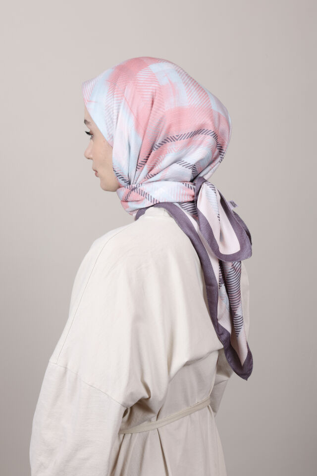 Desenli Kaşmir Eşarp G-80 Açık Pembe
