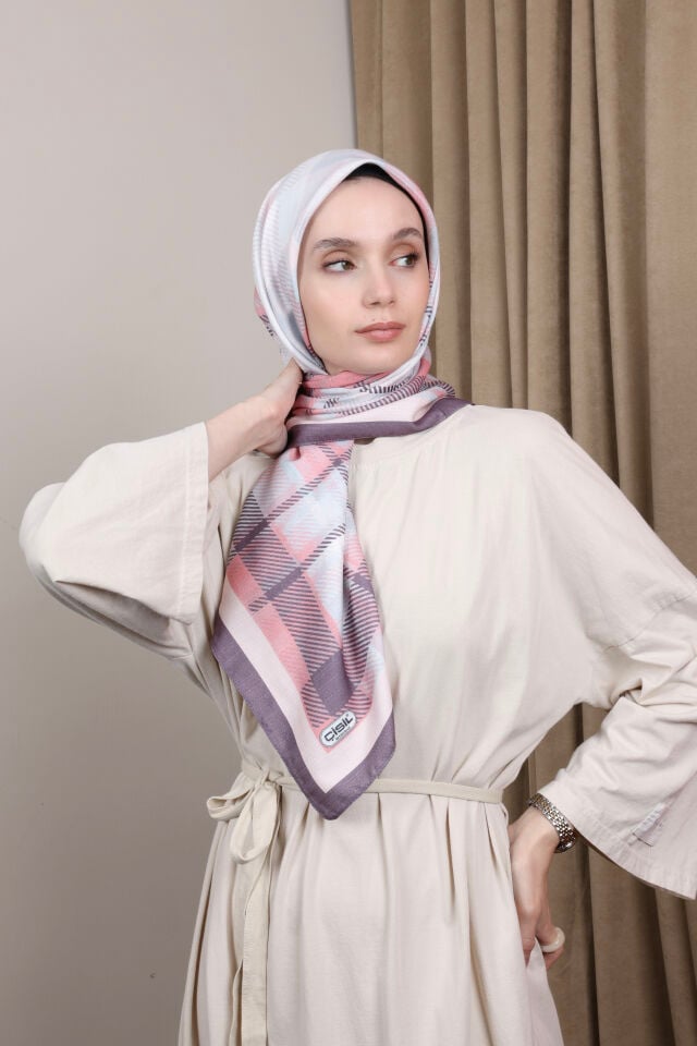 Desenli Kaşmir Eşarp G-80 Açık Pembe