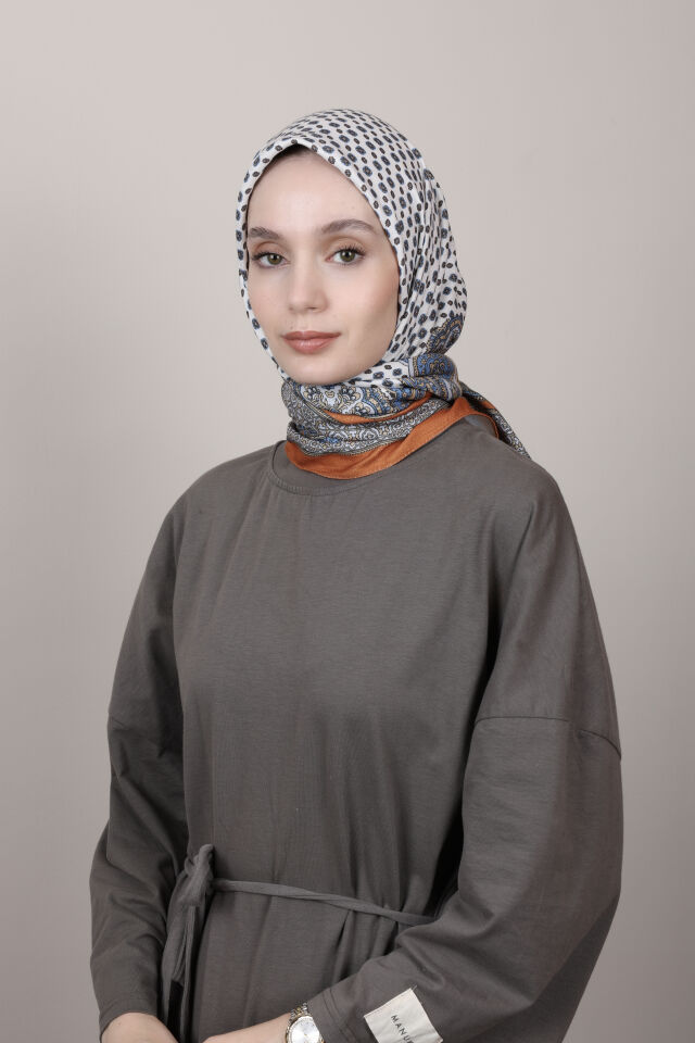 Desenli Kaşmir Eşarp G-80 Turuncu