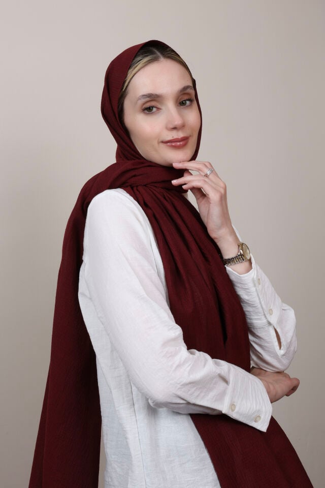 Crispy Krep Şal N-37 Bordo
