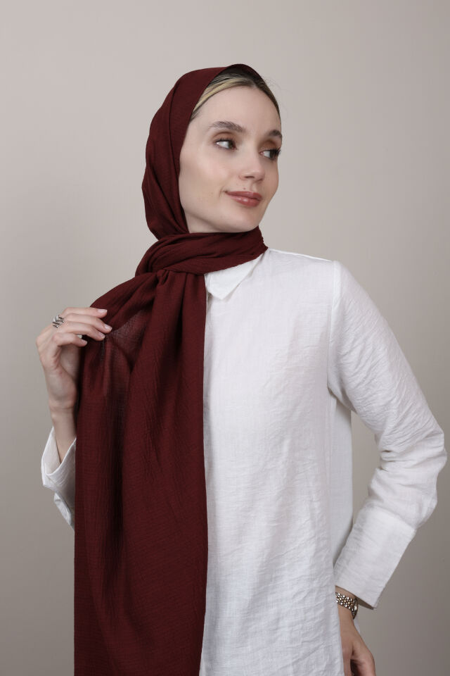 Crispy Krep Şal N-37 Bordo