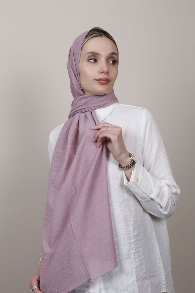 Crispy Krep Şal N-37 Gül Kurusu Lila