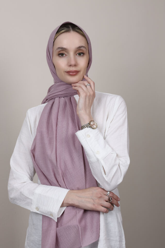 Crispy Krep Şal N-37 Gül Kurusu Lila
