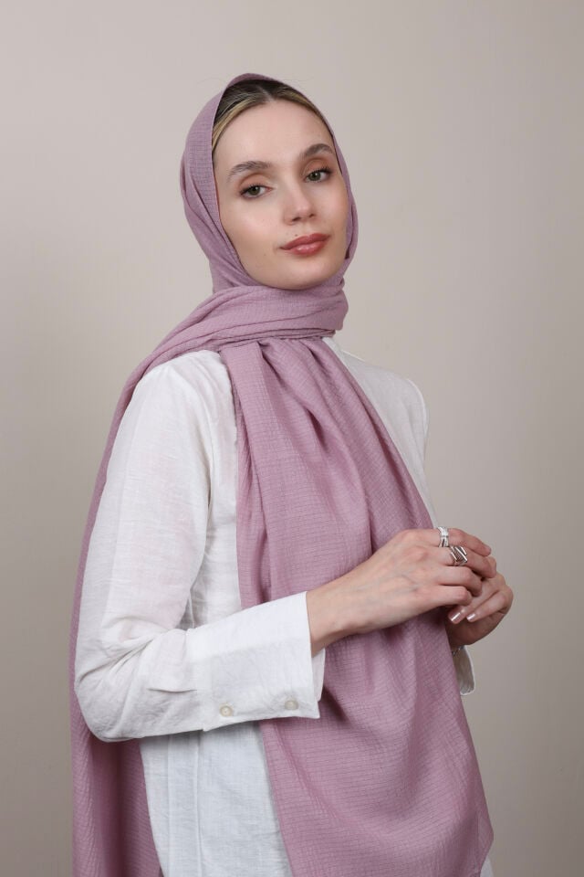 Crispy Krep Şal N-37 Gül Kurusu Lila