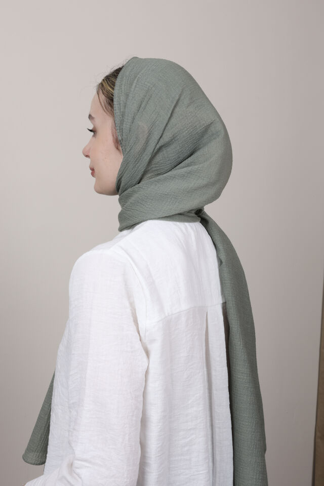 Crispy Krep Şal N-37 Haki Gri