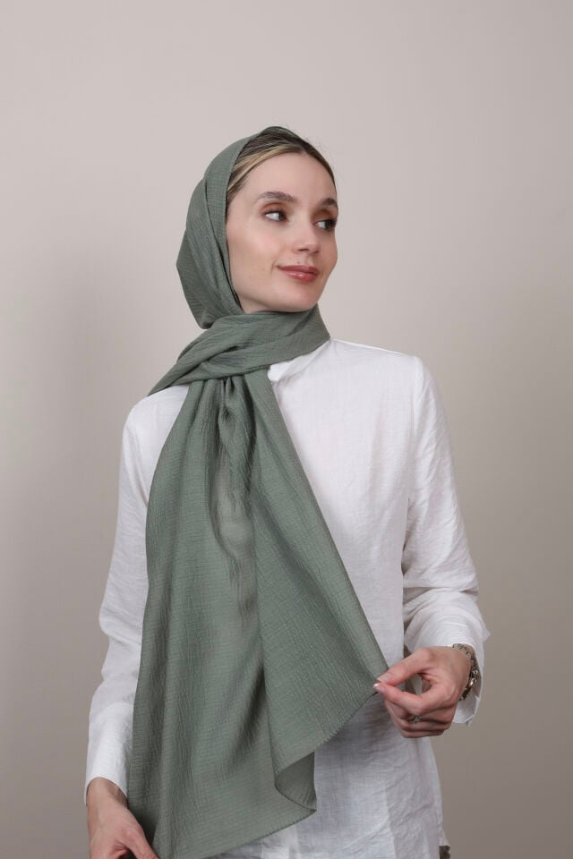 Crispy Krep Şal N-37 Haki Gri