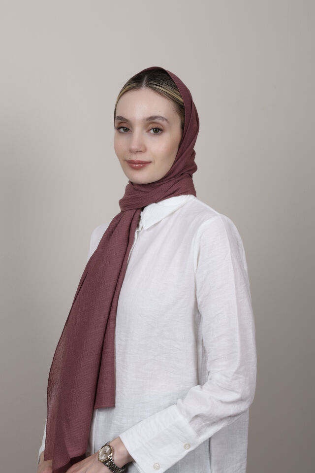 Crispy Krep Şal N-37 Koyu Gül