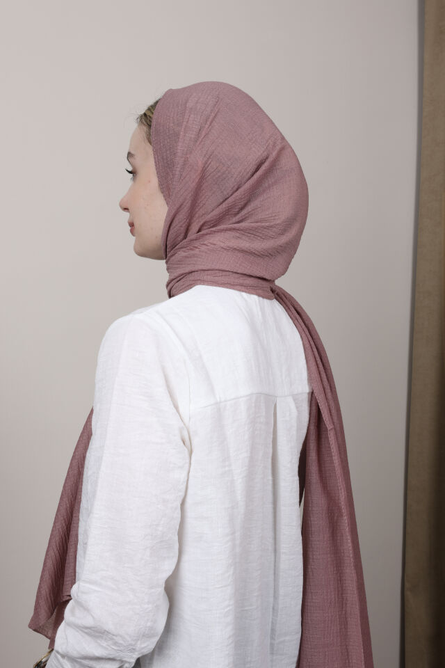 Crispy Krep Şal N-37 Koyu Gül Kurusu