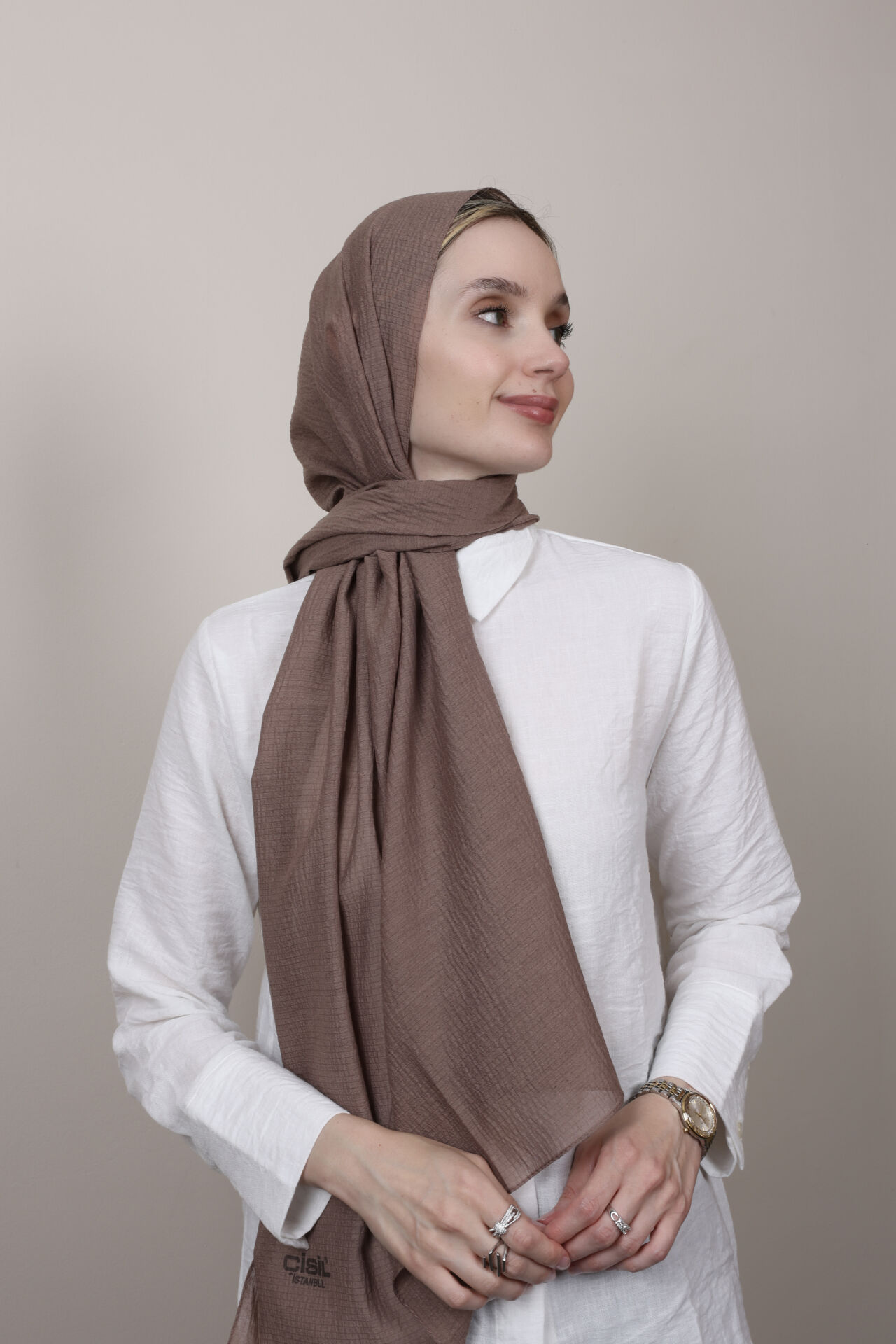 Crispy Krep Şal N-37 Vizon Kahve
