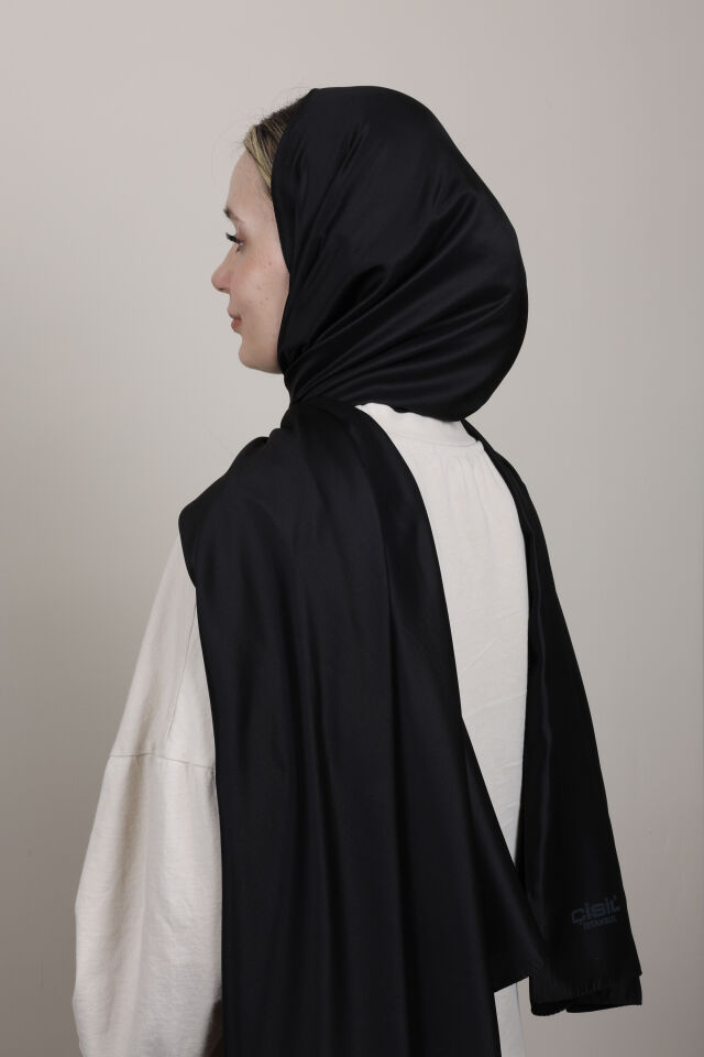 Düz Renkli Rayon Şal N-50.1 Siyah