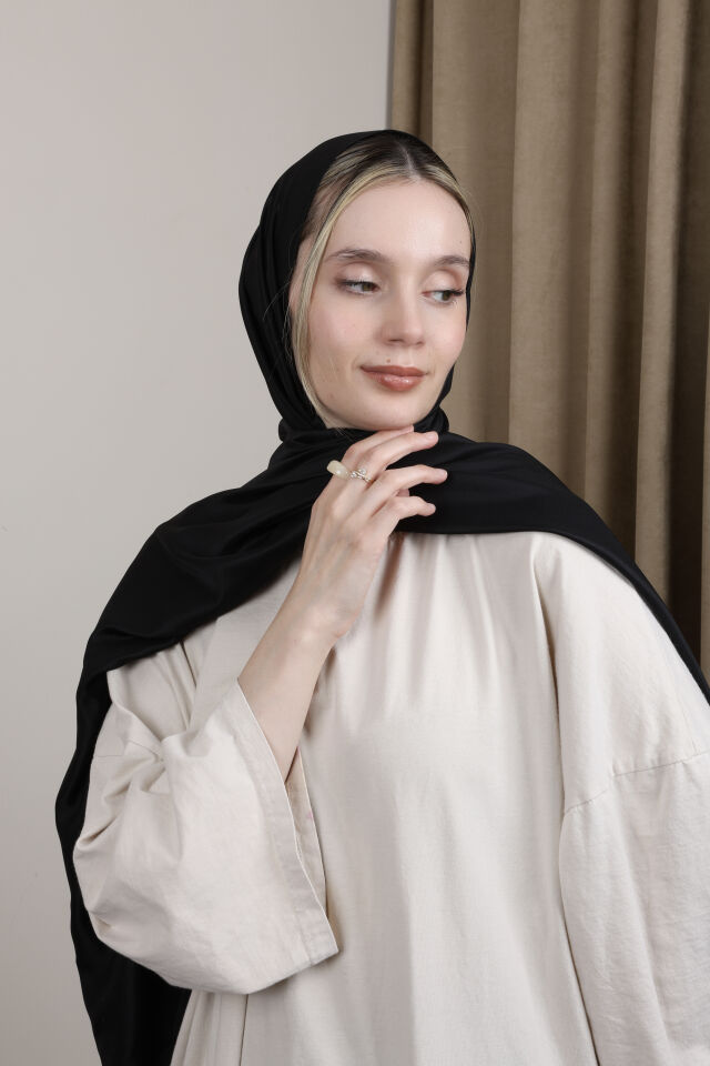 Düz Renkli Rayon Şal N-50.1 Siyah