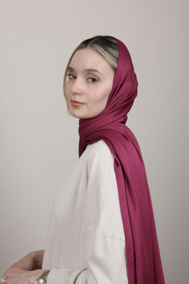 Düz Renkli Rayon Şal N-50.1 Gül Kurusu