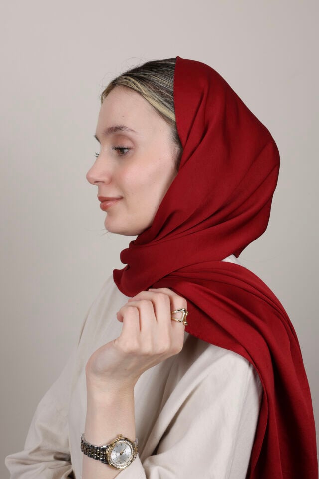 Düz Renkli Rayon Şal N-50.1 Bordo
