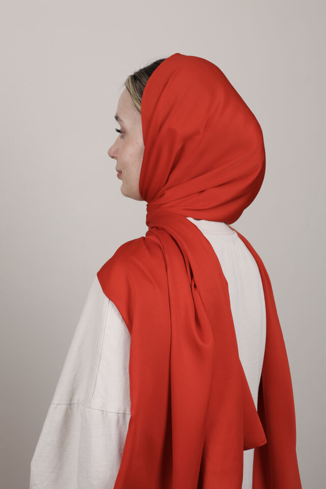 Düz Renkli Rayon Şal N-50.1 Kırmızı