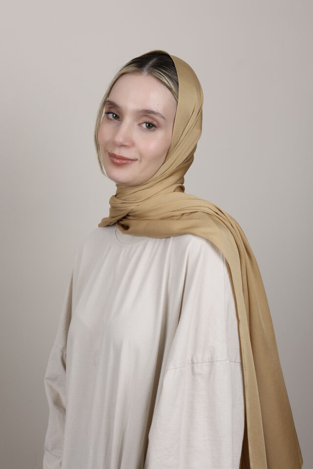Düz Renkli Rayon Şal N-50.1 Kum Beji