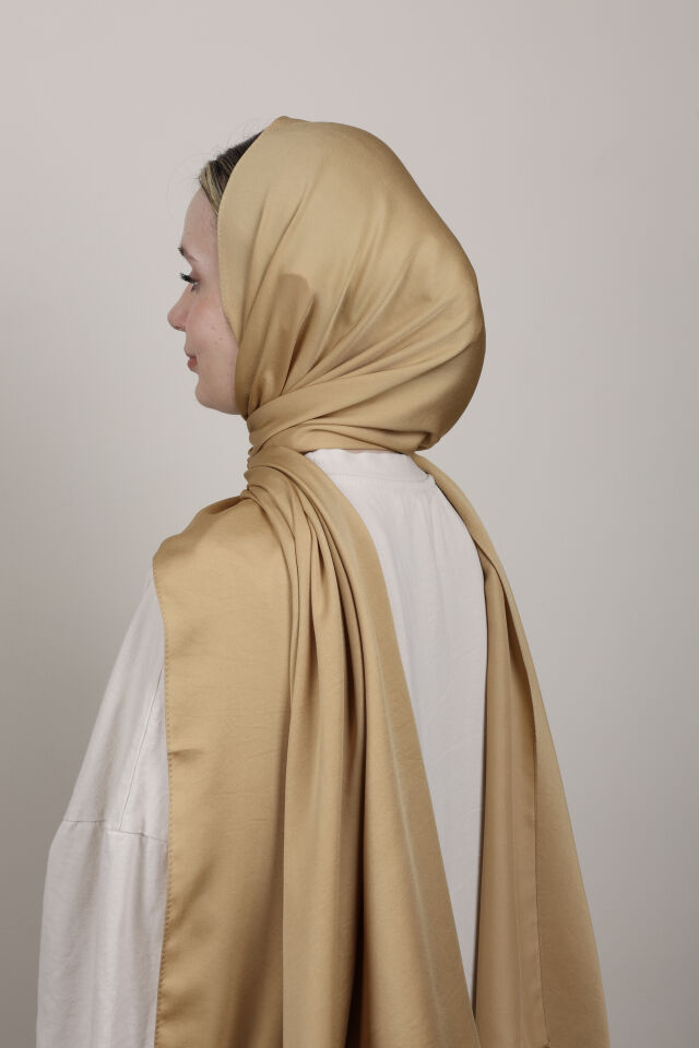 Düz Renkli Rayon Şal N-50.1 Kum Beji