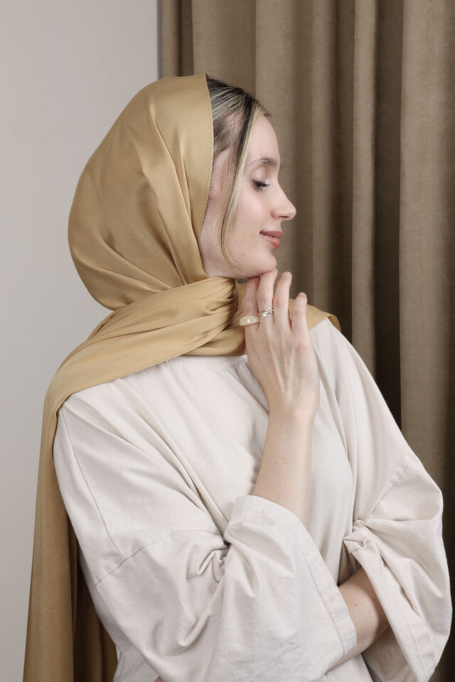 Düz Renkli Rayon Şal N-50.1 Kum Beji
