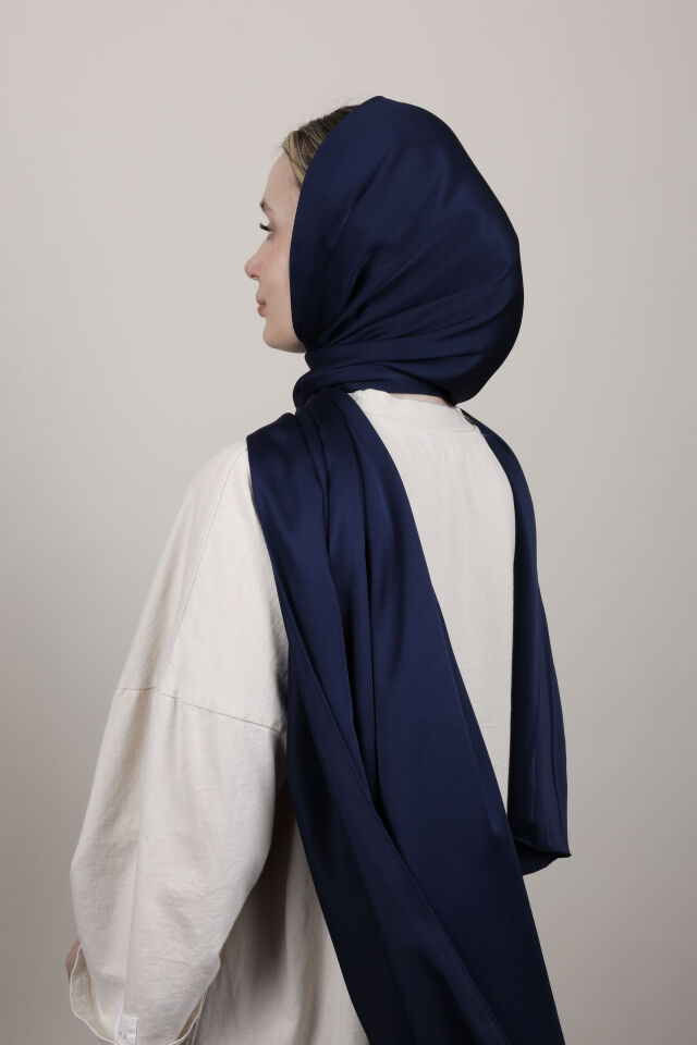 Düz Renkli Rayon Şal N-50.1 Lacivert