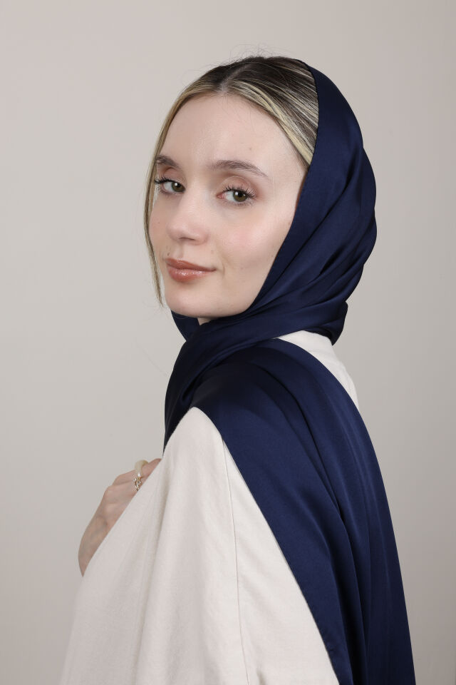 Düz Renkli Rayon Şal N-50.1 Lacivert