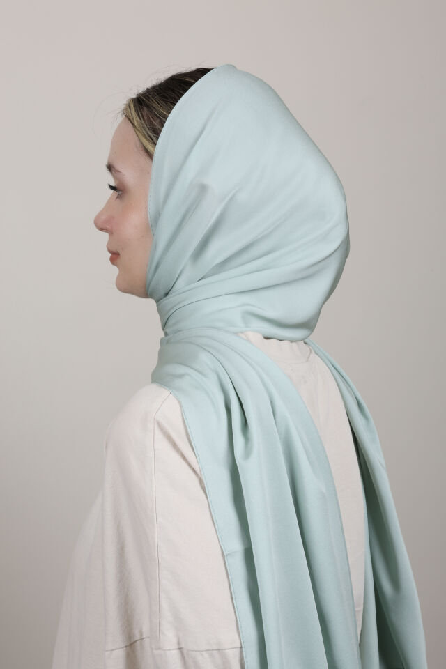 Düz Renkli Rayon Şal N-50.1 Buz Mavisi