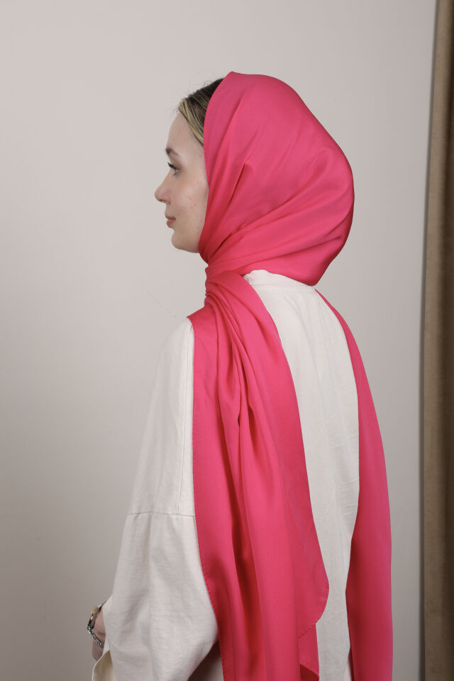 Düz Renkli Rayon Şal N-50.1 Fuşya Pembe