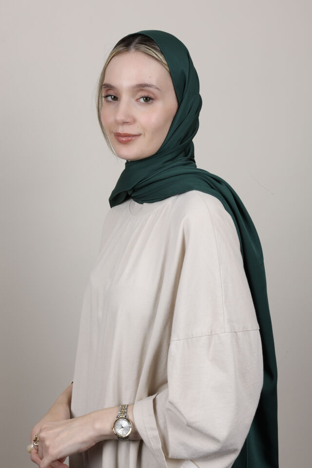 Düz Renkli Rayon Şal N-50.1 Gece Yeşili
