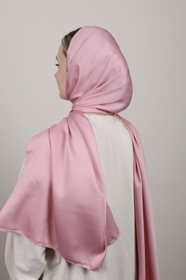 Düz Renkli Rayon Şal N-50.1 Pudra Gül