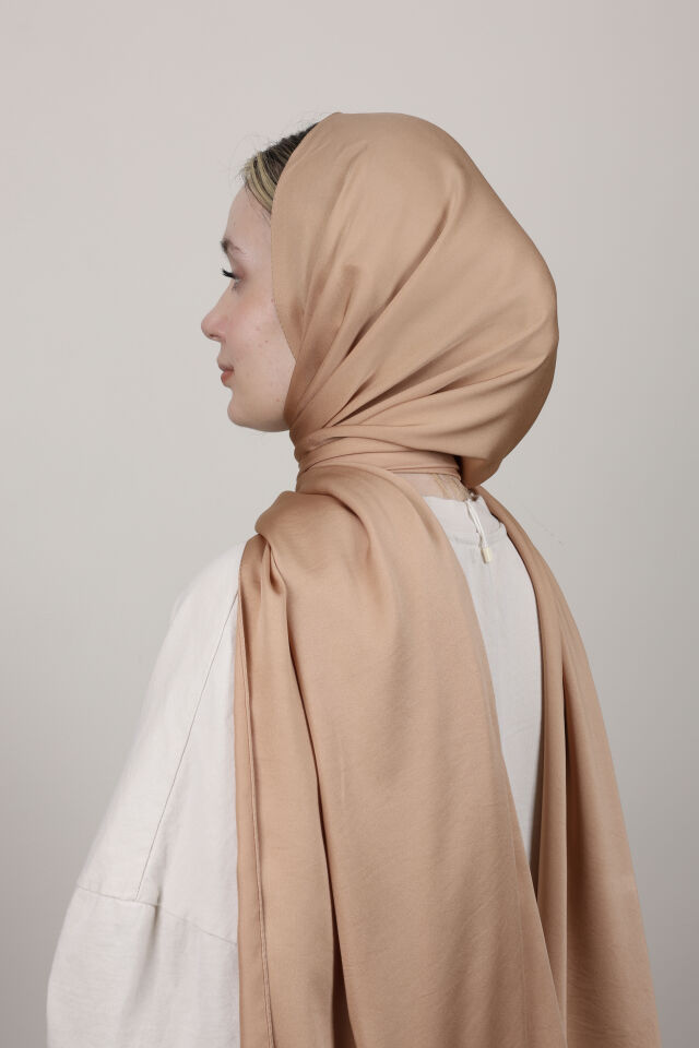 Düz Renkli Rayon Şal N-50.1 Pudra Vizon