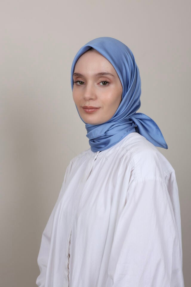 Düz Renkli Rayon Eşarp S-02 Mavi