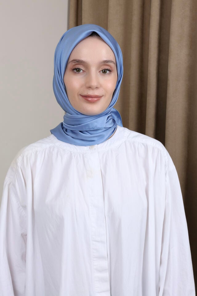 Düz Renkli Rayon Eşarp S-02 Mavi