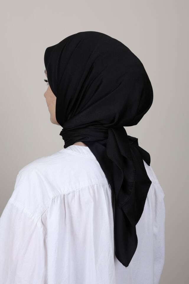 Düz Renkli Rayon Eşarp S-02 Siyah