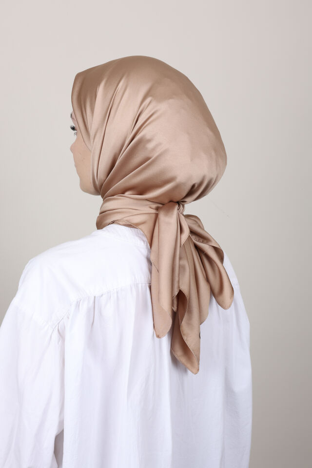 Düz Renkli Rayon Eşarp S-02 Vizon