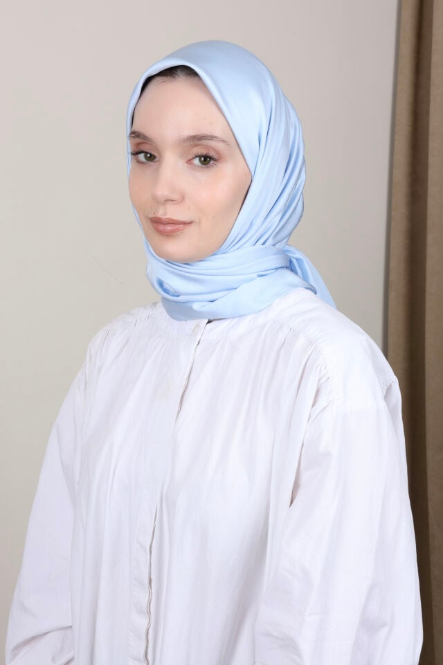 Düz Renkli Rayon Eşarp S-02 Buz Mavisi