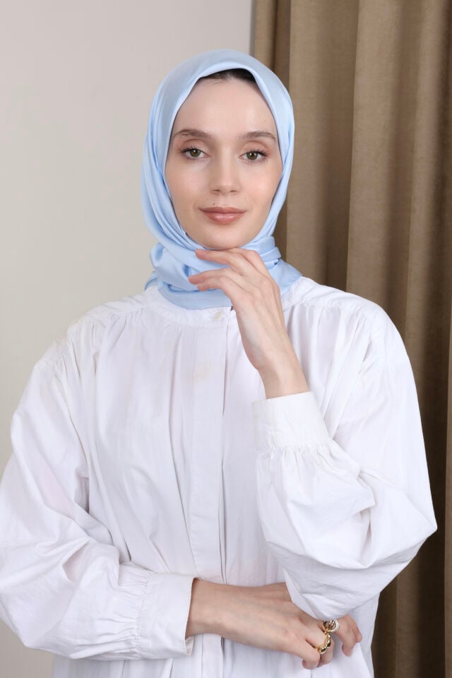 Düz Renkli Rayon Eşarp S-02 Buz Mavisi