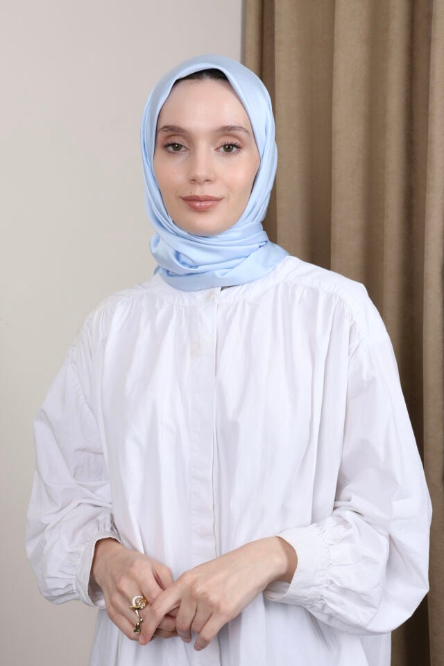 Düz Renkli Rayon Eşarp S-02 Buz Mavisi