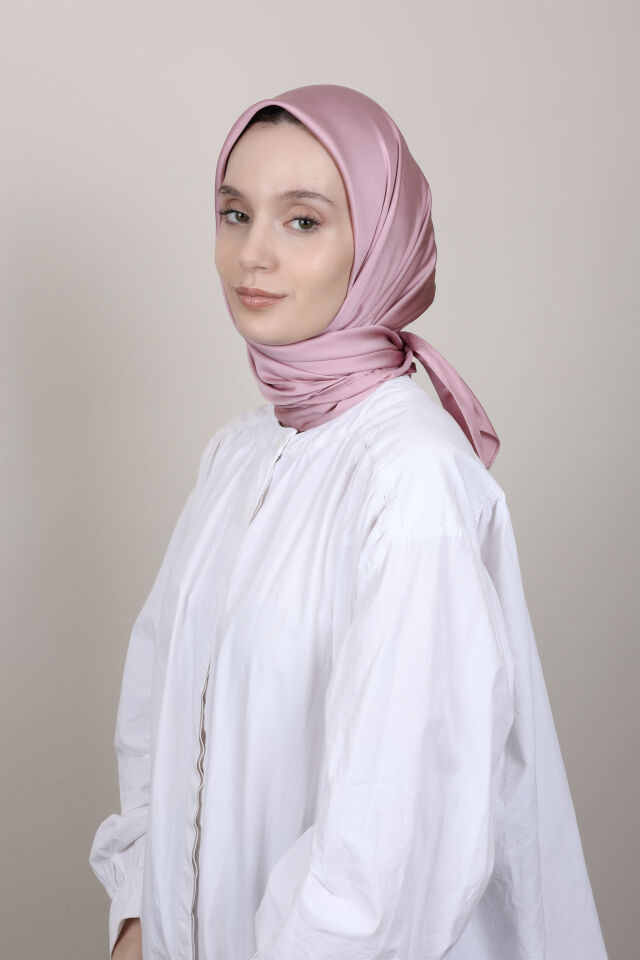 Düz Renkli Rayon Eşarp S-02 Pudra Gül