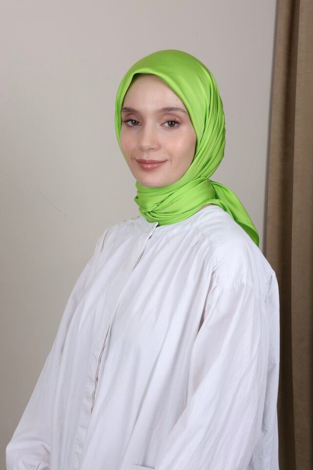Düz Renkli Rayon Eşarp S-02 Fıstık Yeşili