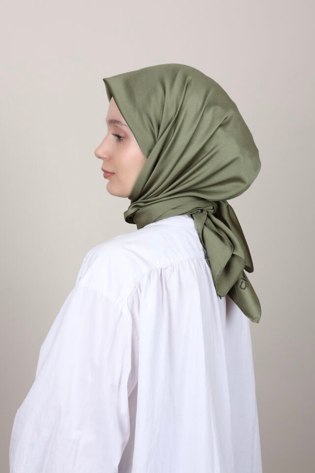 Düz Renkli Rayon Eşarp S-02 Haki Vizon