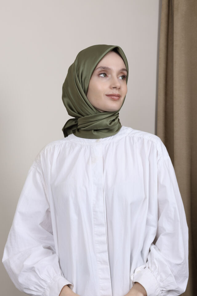 Düz Renkli Rayon Eşarp S-02 Haki Vizon