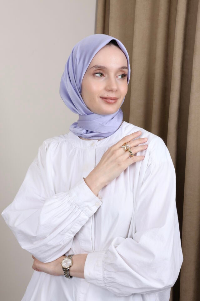 Düz Renkli Rayon Eşarp S-02 Koyu Lİla