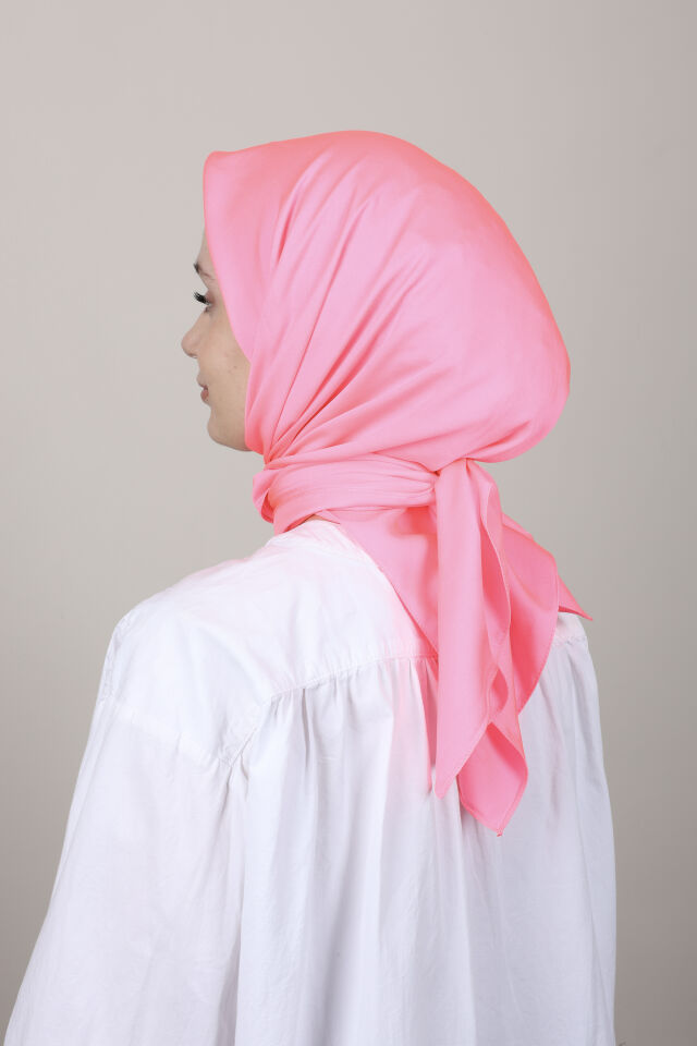 Düz Renkli Rayon Eşarp S-02 Şeker Pembe
