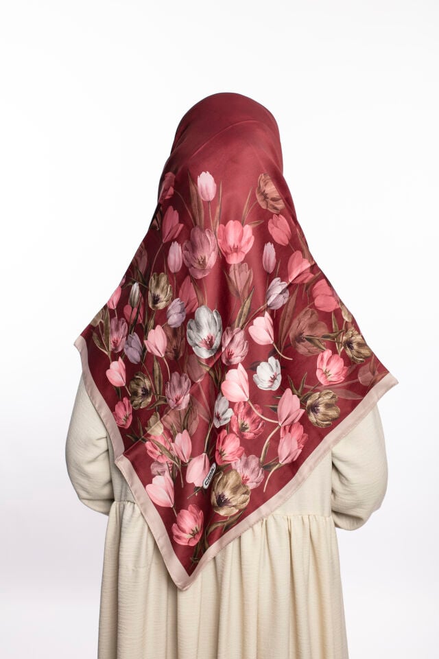 Rayon Eşarp Çiçekli S-01.1 Bordo