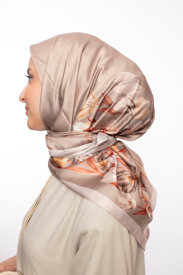 Rayon Eşarp Çiçekli S-01.1 Şampanya Beji