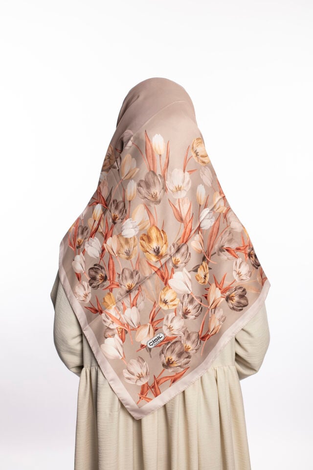 Rayon Eşarp Çiçekli S-01.1 Şampanya Beji