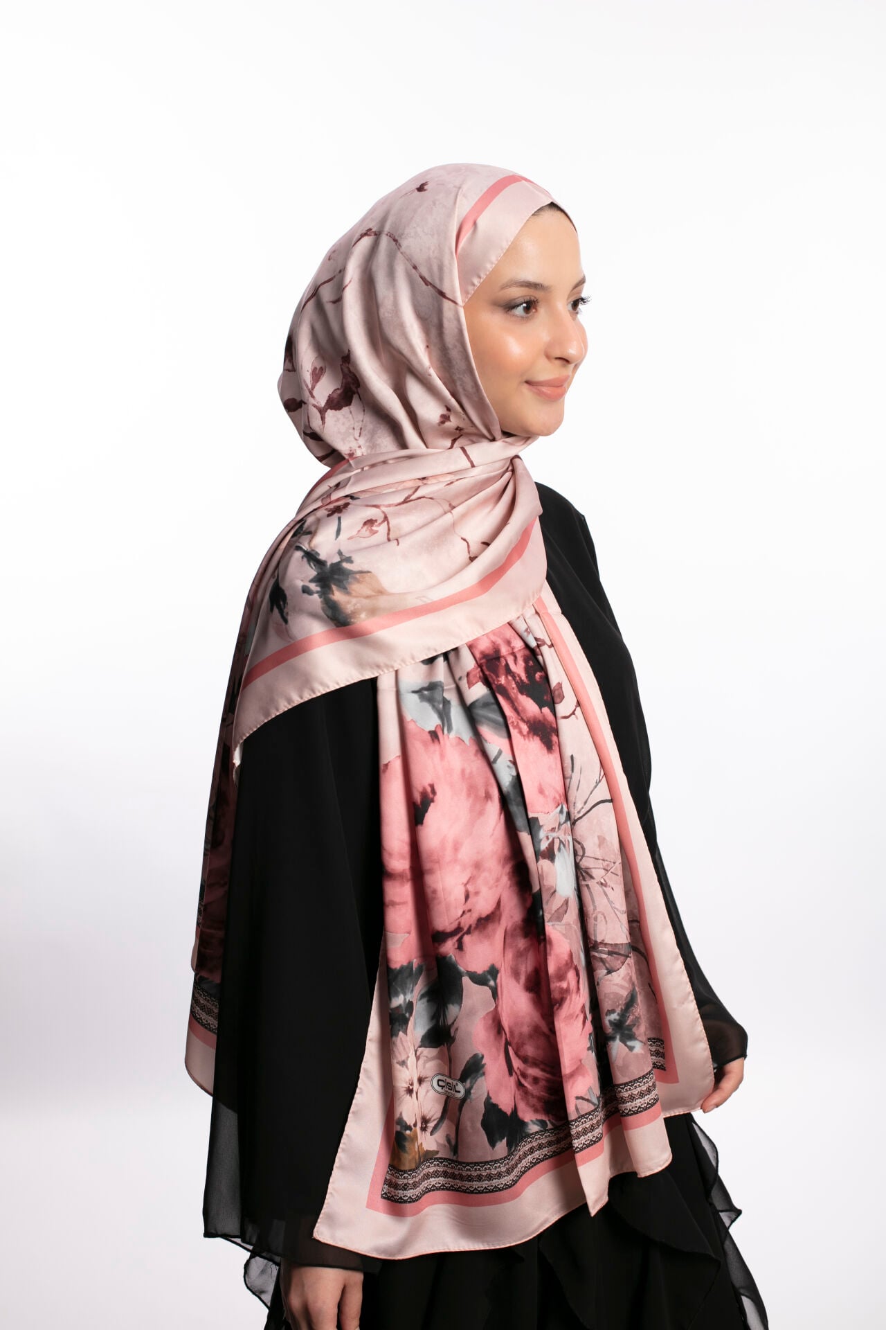 Rayon Şal Çiçekli N-91 Pudra Pembe